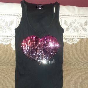 PINK brand sequin heart tank top